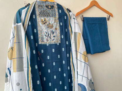 Cotton Weaving Unstitched Ladies Suit with Mirror Work RC-19019(A) - Royal Chic by Priti (photo 5)