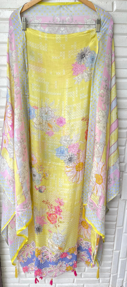 Muslin silk unstitched ladies suit Rc17760