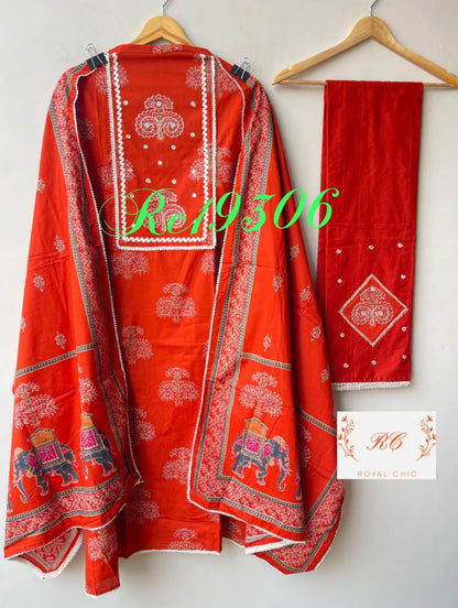 Cotton printed unstitched ladies suit Rc19306 (a)