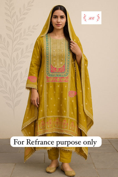 Banarasi shimmer silk unstitched ladies suit Rc17668 (a)