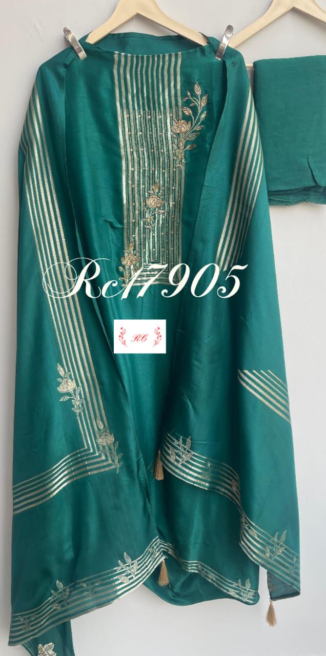 Banarasi tassar silk unstitched ladies suit Rc17905 (a)