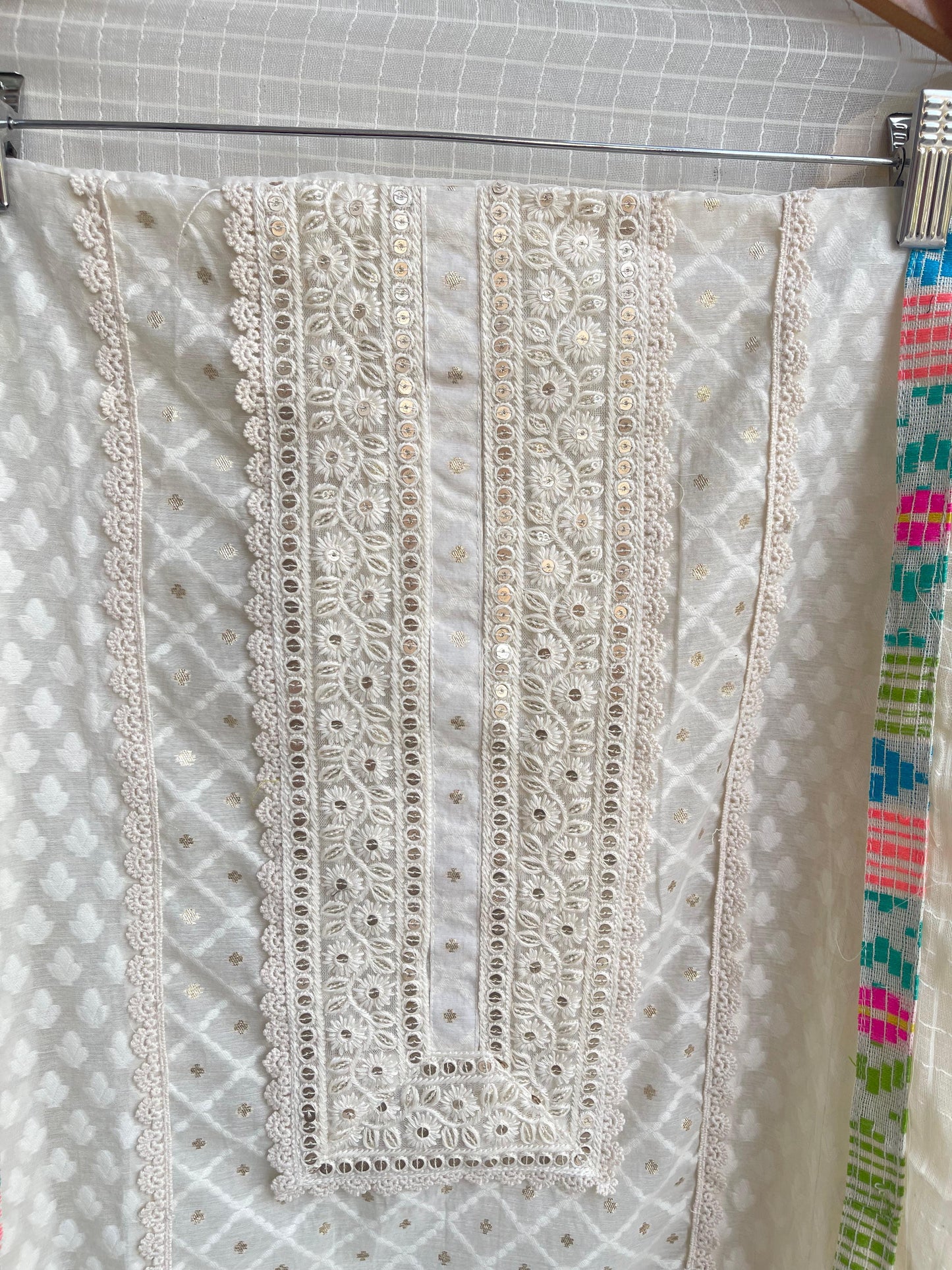 Banarasi self mul chanderi unstitched ladies suit Rc18586