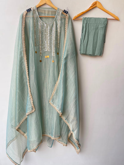 Pure crushed shimmer tissue unstitched ladies suit Rc19270 (b)