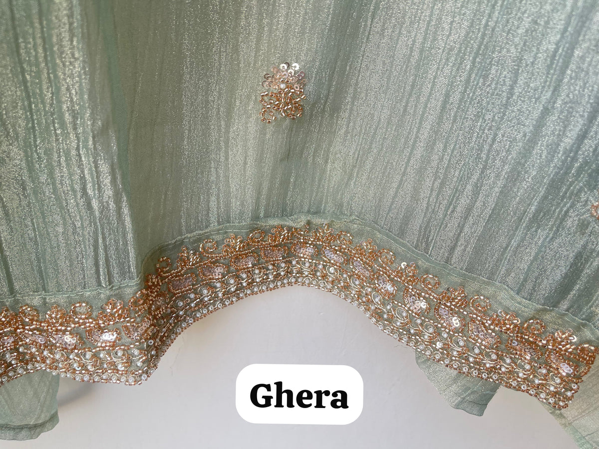 Exquisite Crushed Shimmer Tissue Designer 3 Pcs Suit Set