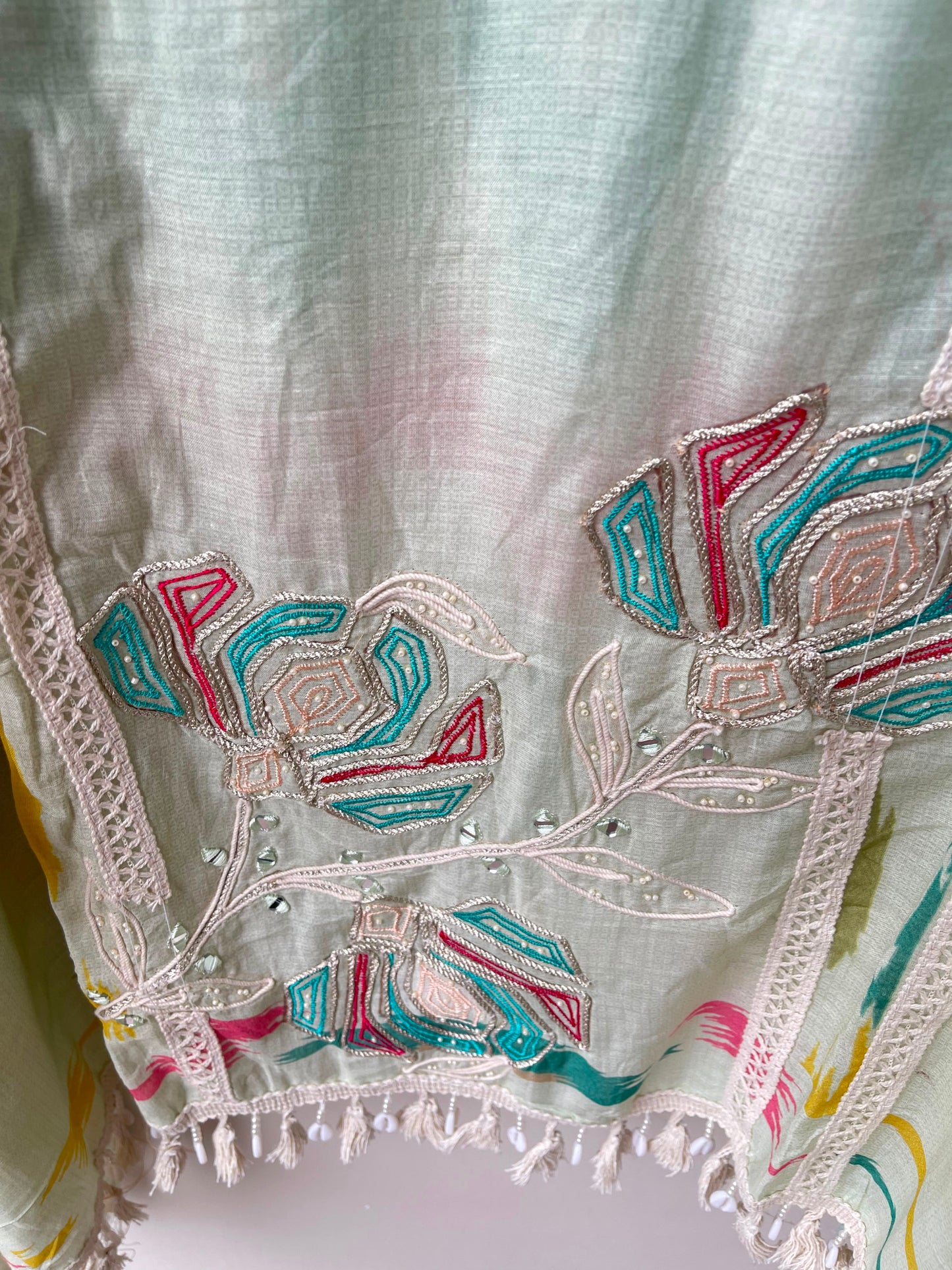 Mul chanderi printed ladies unstitched suit Rc19237 (a)