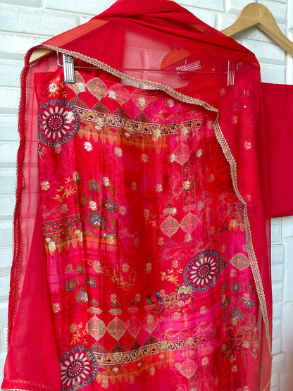 Banarasi silk unstitched ladies suit Rc17719