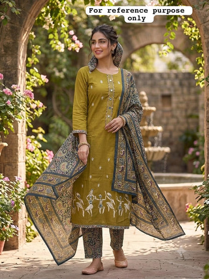 Worli art inspired cotton ladies unstitched suit Rc19082 (c)