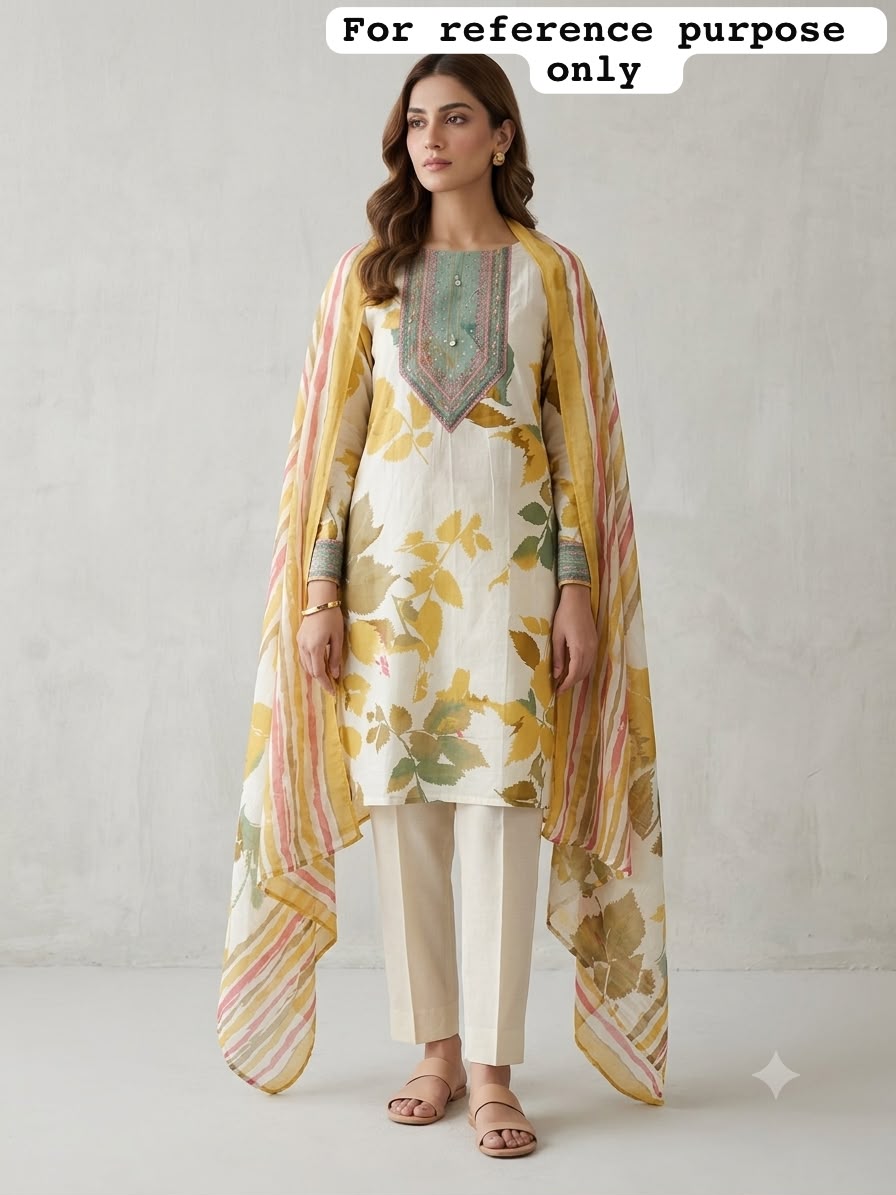 Cotton printed stitched ladies suit Rc19180