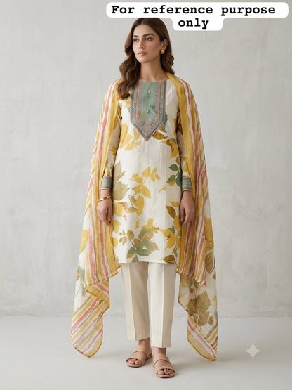 Cotton printed stitched ladies suit Rc19180