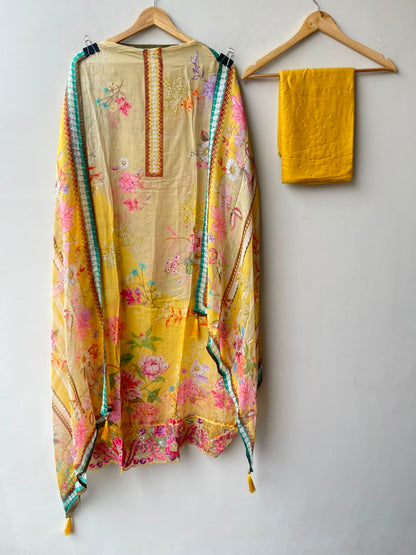 Organza printed unstitched ladies suit Rc19214