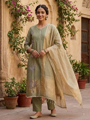 Banarasi shimmer mul chanderi unstitched ladies suit Rc19262 (b)