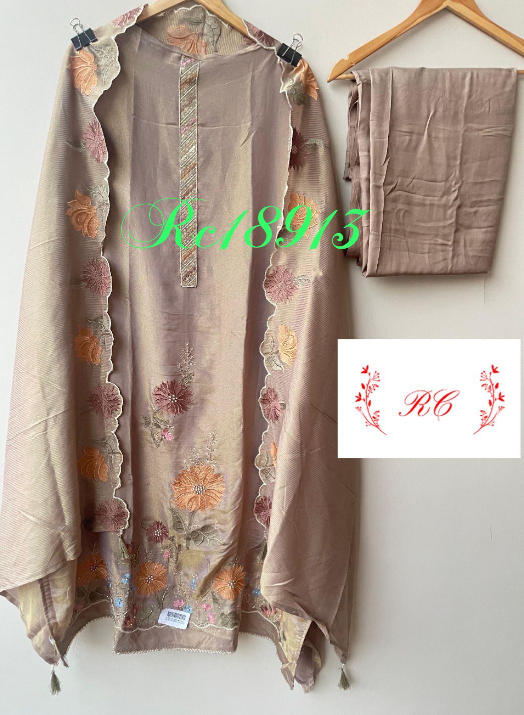 Soft shimmer silk unstitched ladies suit Rc18913