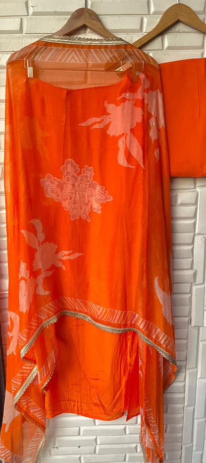 Glass organza unstitched ladies suit Rc17534