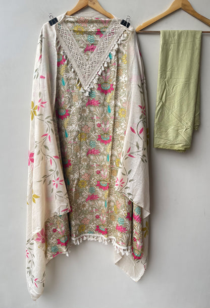 Designer Cotton Printed 3 Pcs Suit Set