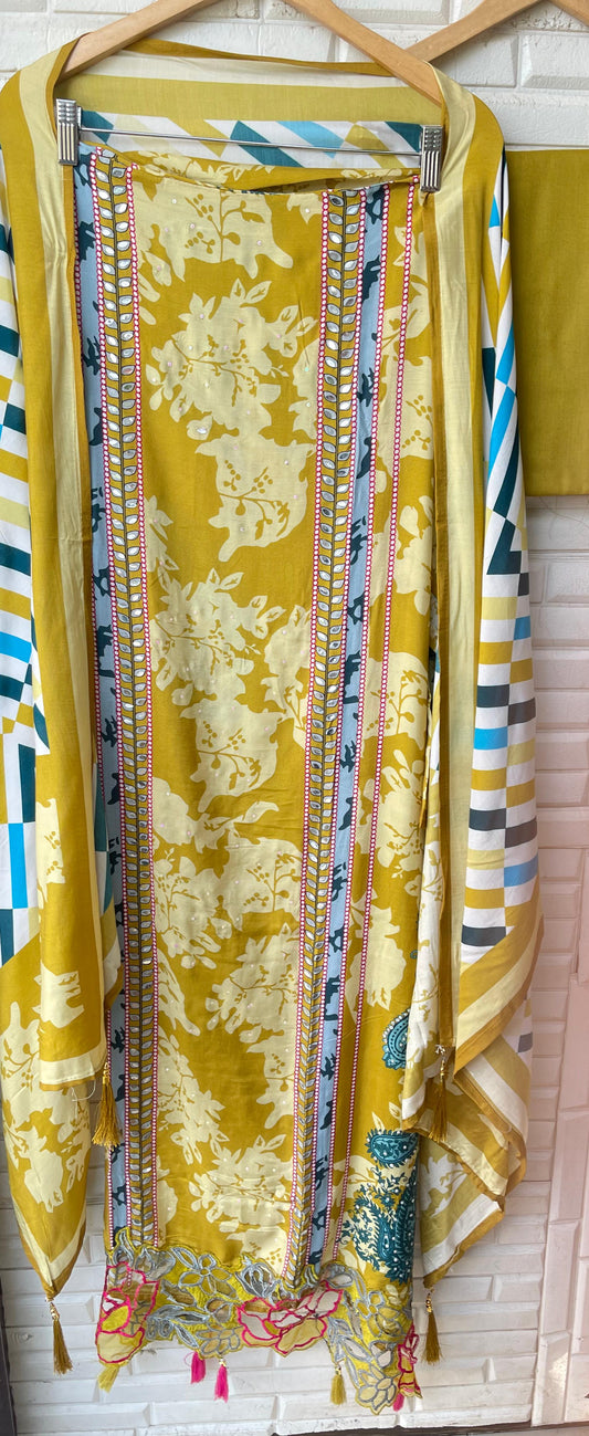 Muslin printed unstitched ladies suit Rc17856 (a)