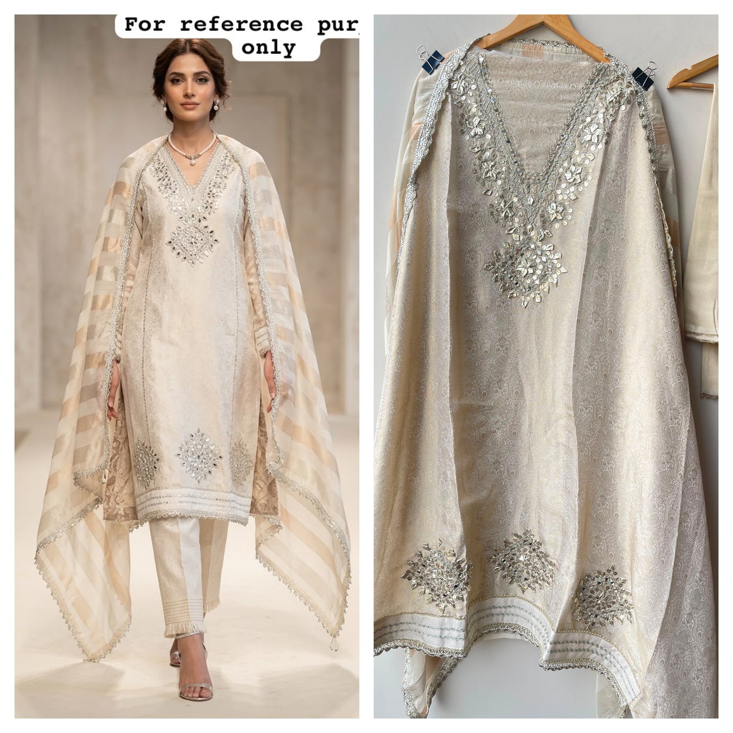 Pure self shimmer brocade silk unstitched ladies suit Rc19206