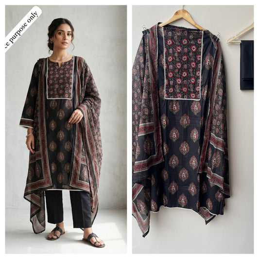 Cotton printed unstitched ladies suit Rc18923