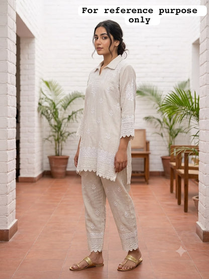 Soft khadi linen stitched ladies coord set Rc19088