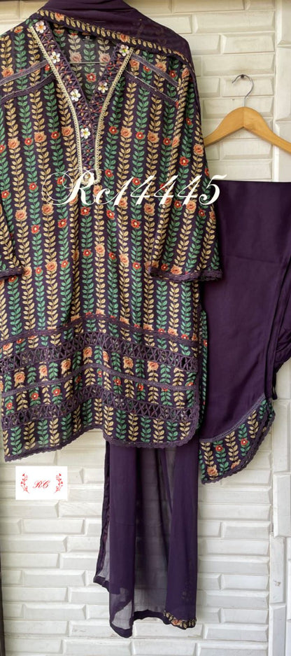 Muslin readymade ladies suit Rc 14445
