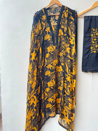 Organza Tuile printed ladies unstitched suit Rc19173