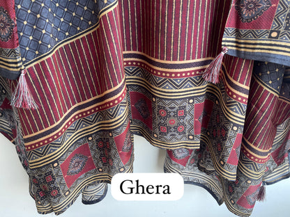 Crape satin unstitched ladies suit Rc17868