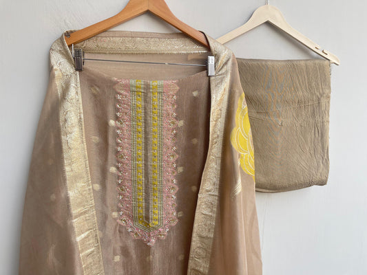 Banarasi shimmer tissue unstitched ladies suit Rc18358 (b)