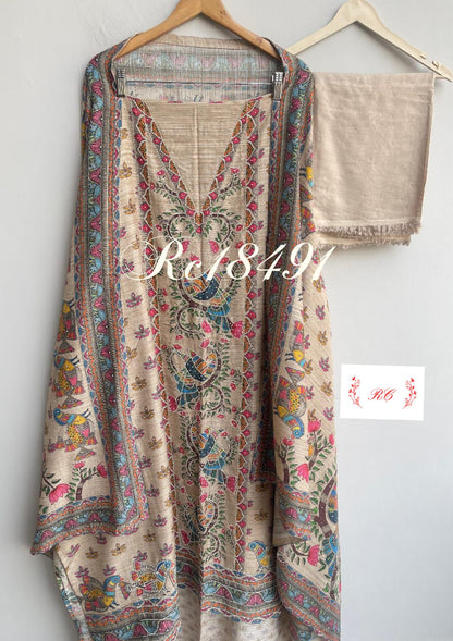 Pure khadi linen unstitched ladies suit Rc18491 (a)