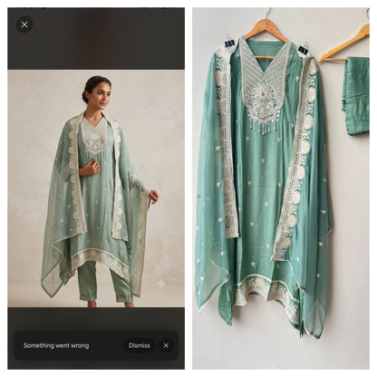 Chinnon fabric unstitched ladies suit Rc19031