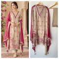 Elegant Resham Embroidered Unstitched Suit Set