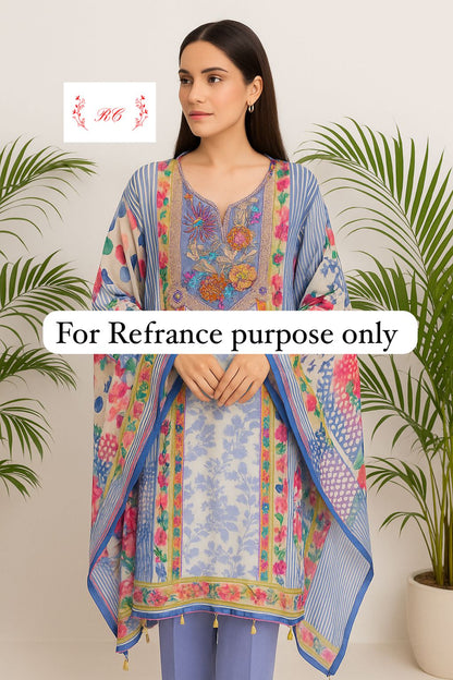 Organza unstitched ladies suit Rc17641