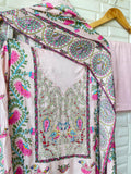 Crepe Satin Unstitched Ladies Suit RC-17755