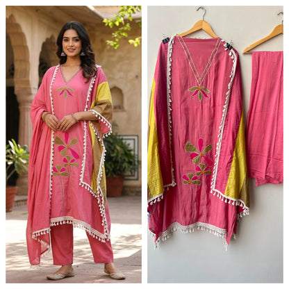 Mul chanderi unstitched ladies suit Rc19282 (c)