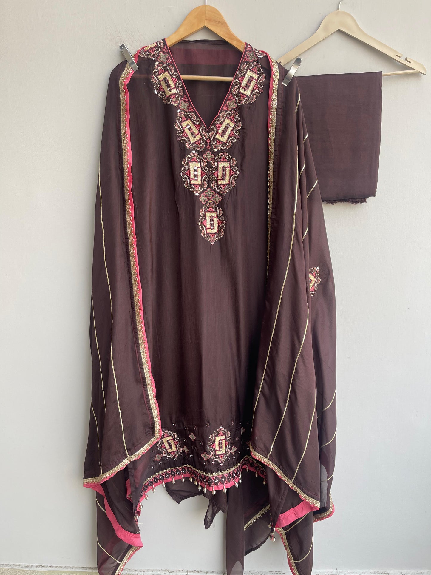 Satin silk unstitched ladies suit Rc18316