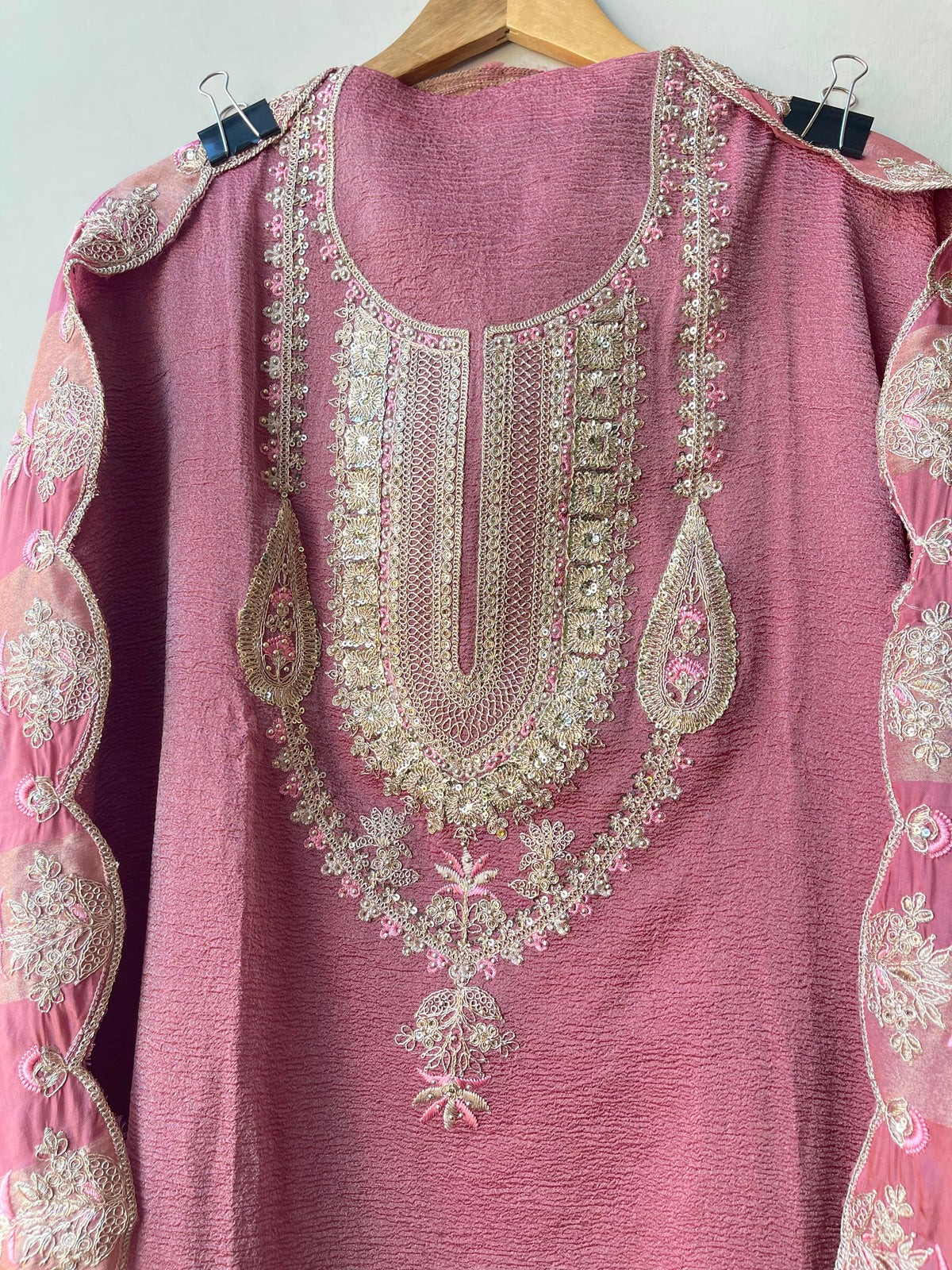 Crushed Shimmer Tissue Ladies Unstitched Suit with Zari Embroidery RC-19252(B) - Royal Chic by Priti (photo 4)