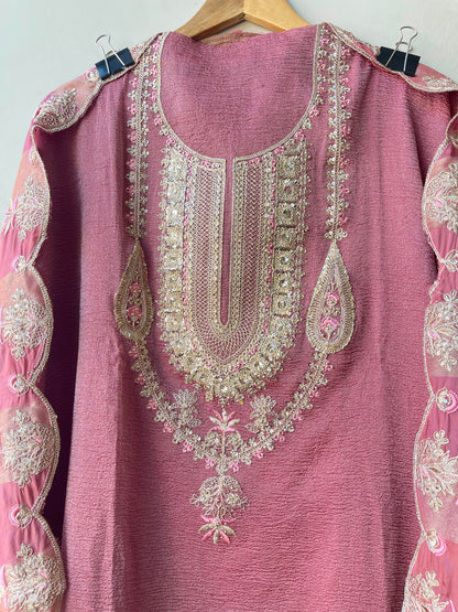 Crushed Shimmer Tissue Ladies Unstitched Suit with Zari Embroidery RC-19252(B) - Royal Chic by Priti (photo 4)