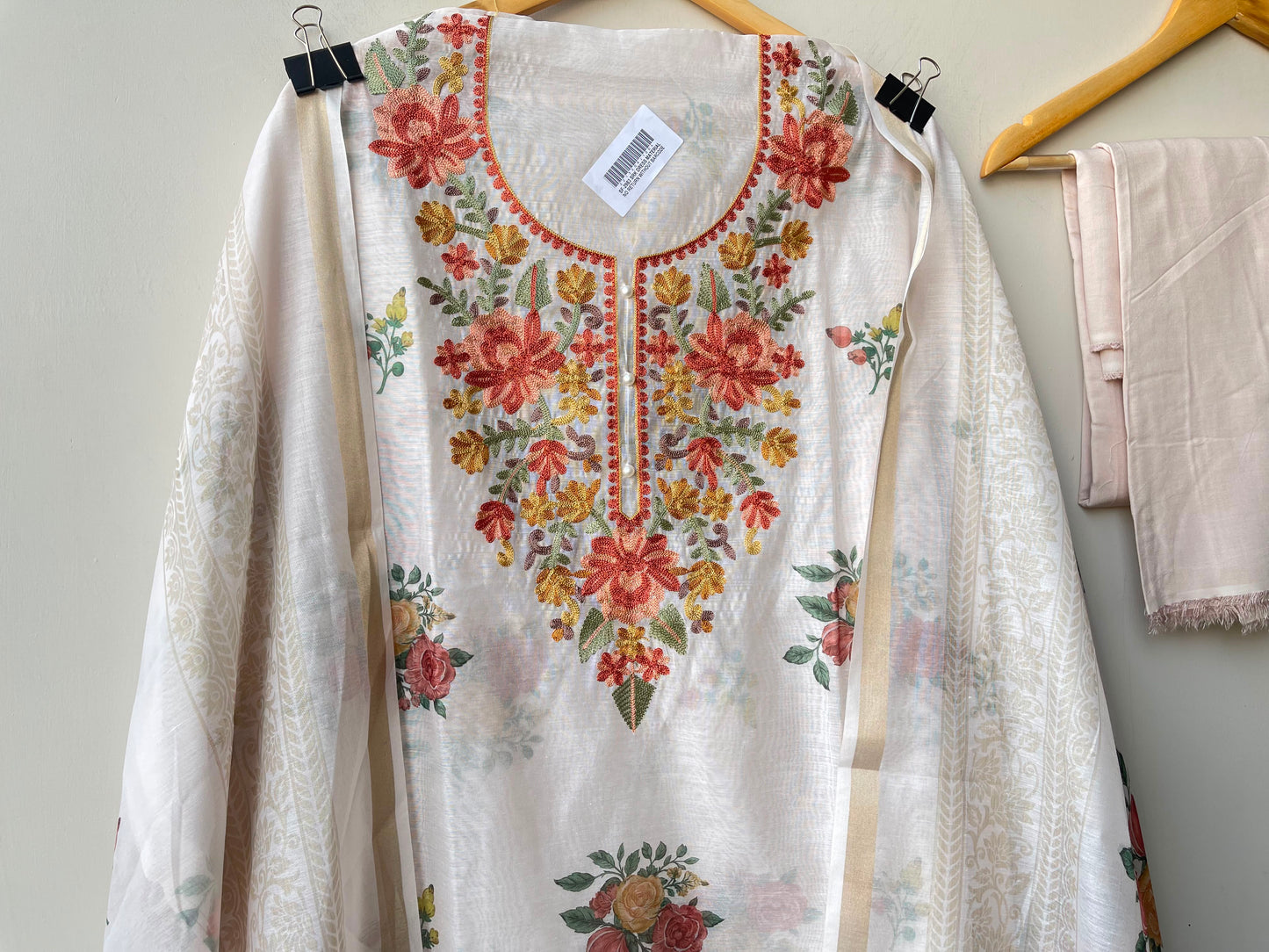 Mul chanderi printed ladies unstitched suit Rc18964
