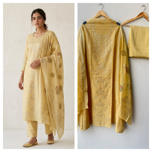 Mul chanderi unstitched ladies suit Rc19047