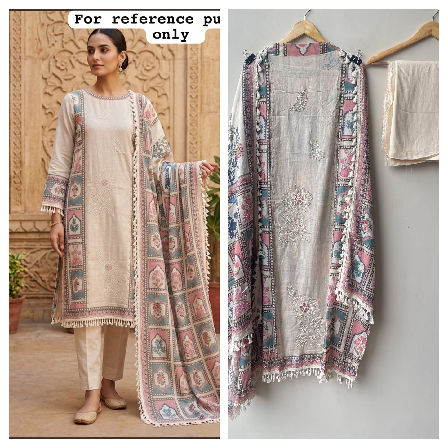Mul chanderi printed ladies unstitched suit Rc19150 (b)