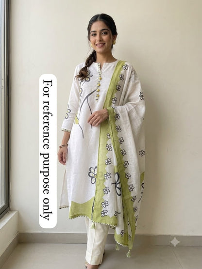 Linen printed unstitched ladies suit Rc18957