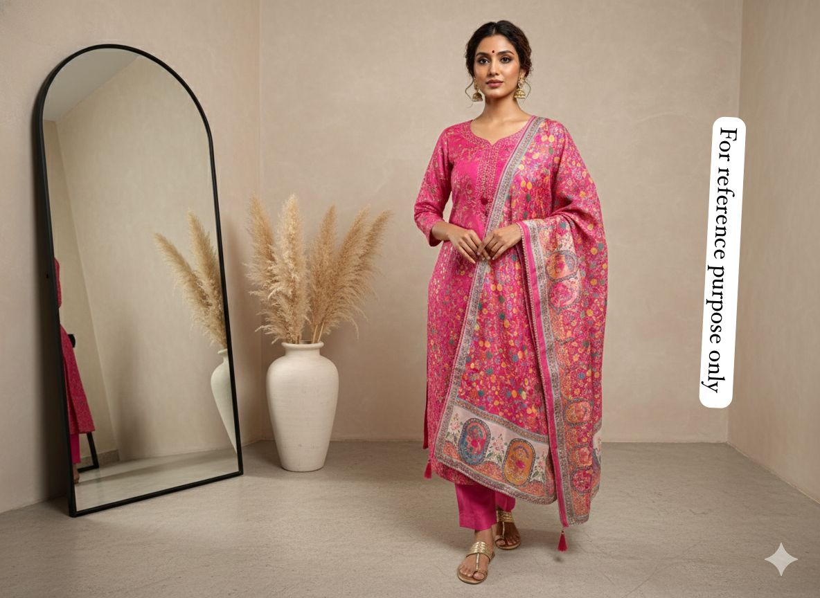 Banarasi shimmer linen unstitched ladies suit Rc18354 (b)