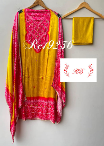 Gajji silk printed unstitched ladies suit Rc19236 (a)