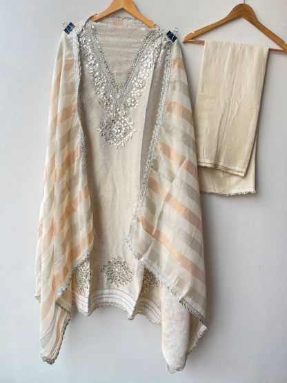 Pure self shimmer brocade silk unstitched ladies suit Rc19206