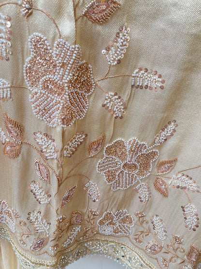 Giraffe silk unstitched ladies suit Rc19235