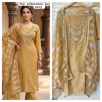 Pure crushed shimmer tissue unstitched ladies suit Rc19293 (c)