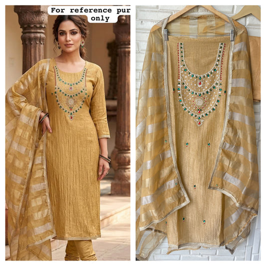Pure crushed shimmer tissue unstitched ladies suit Rc19293 (c)