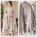Shimmer Silk Brush Painted Elegant Unstitched Suit Set