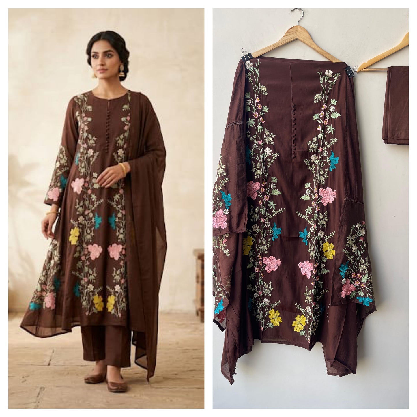 Mul chanderi cotton printed unstitched ladies suit Rc19329 (b)