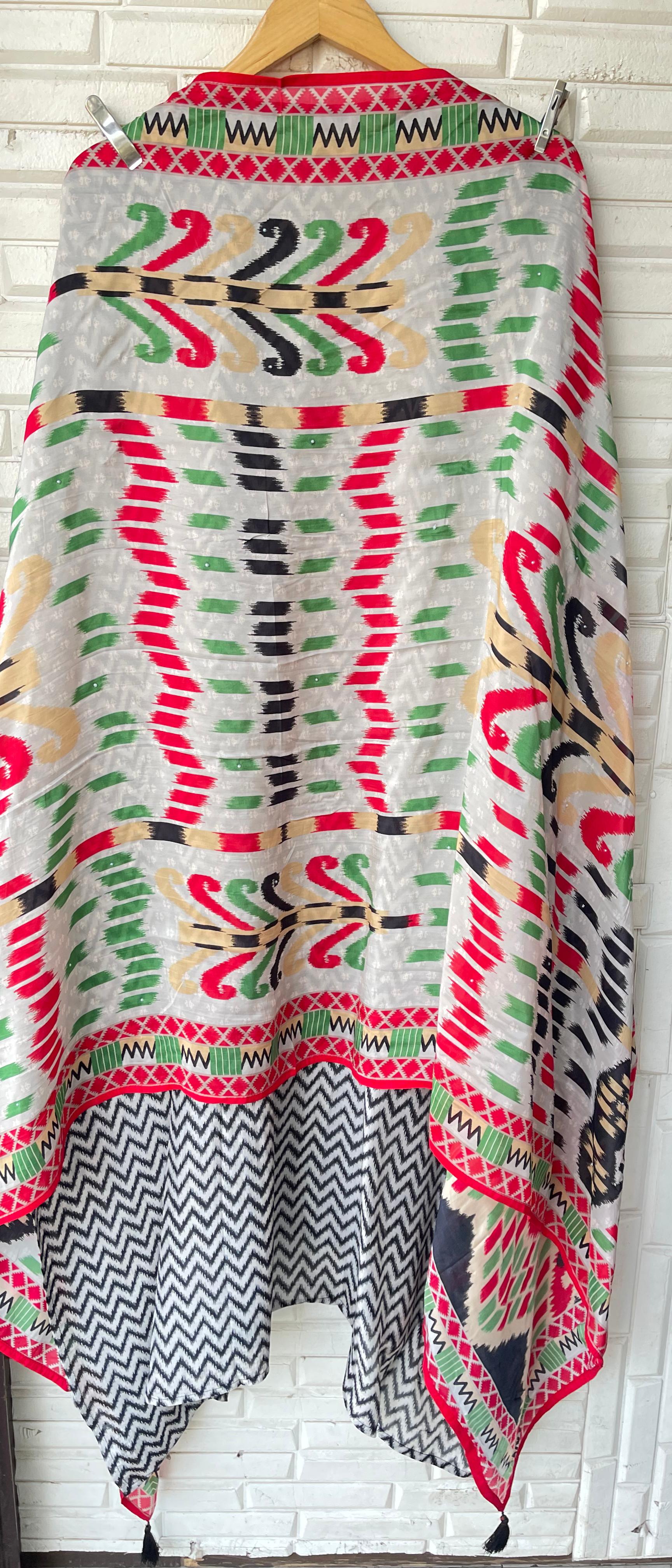 Satin Crepe Ikkat Printed Unstitched Ladies Suit RC-18403 – view 4