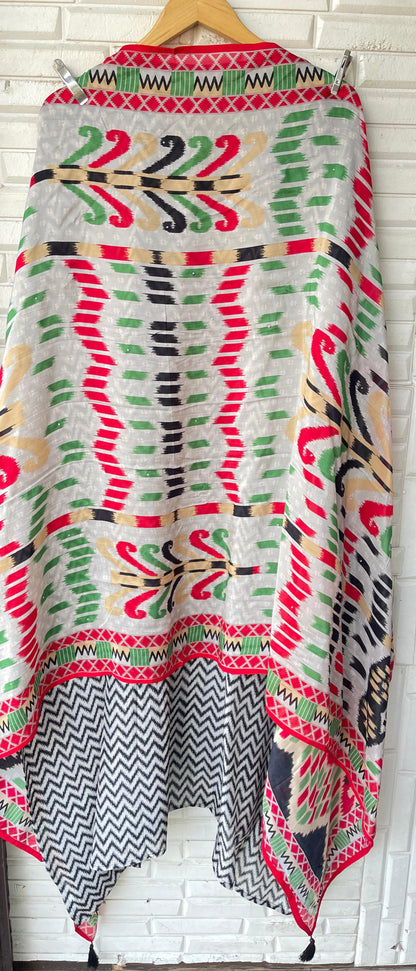 Satin Crepe Ikkat Printed Unstitched Ladies Suit RC-18403 – view 4