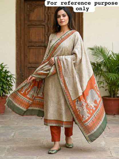 Mul chanderi maheshwari printed unstitched ladies suit Rc19051 (a)
